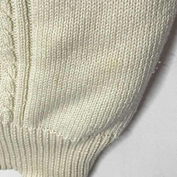 Vintage Women 3D Sweater Sz 20 Cable Knit Cottage Core Pastel Flower Accents - Picture 7 of 11